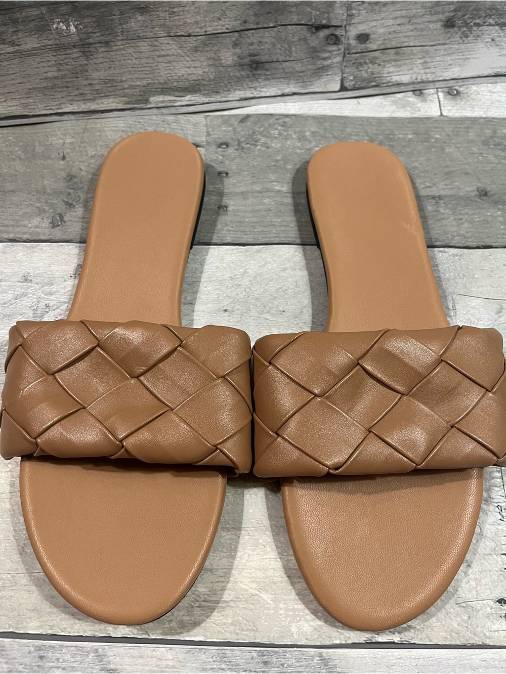 Woven Slide Sandals in Brown - Women's Casual Slip-Ons - Picture 3 of 7
